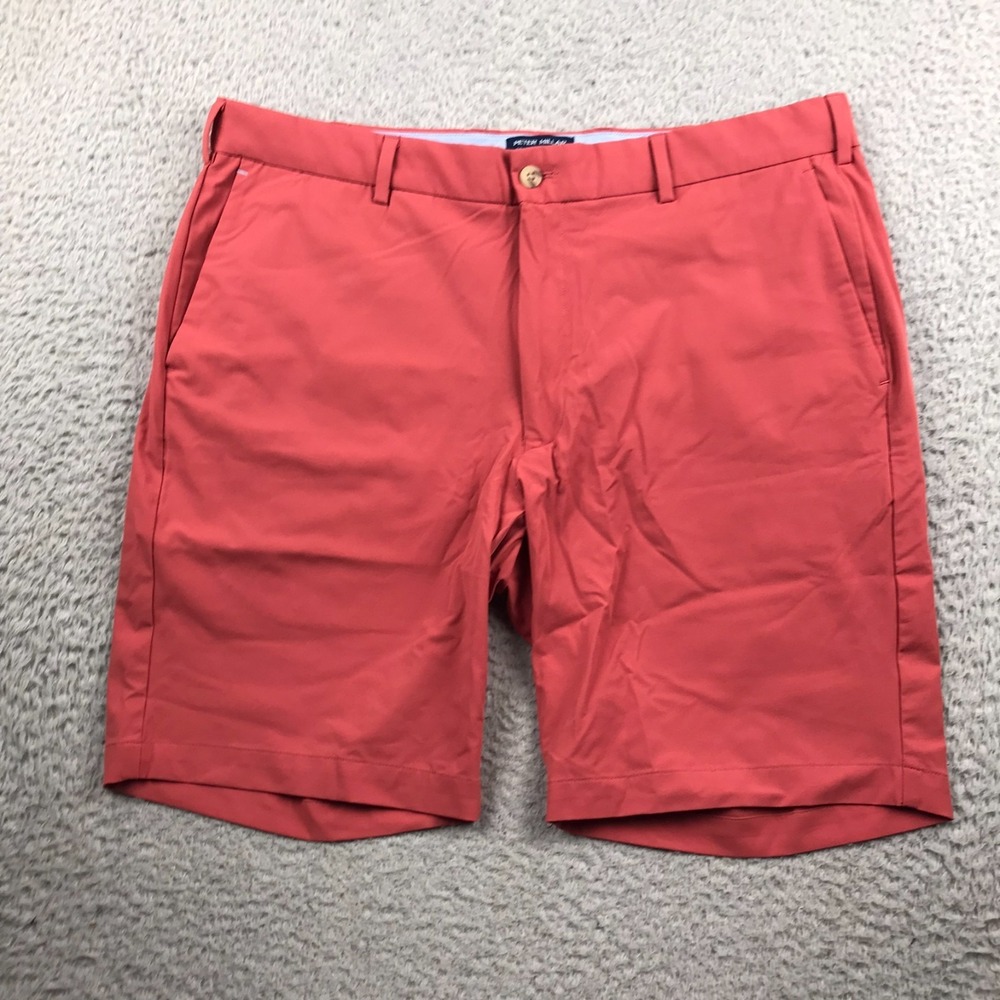 Peter Millar Crown Crafted Shorts Mens 36 Pink 9" Performance Chino Casual Golf